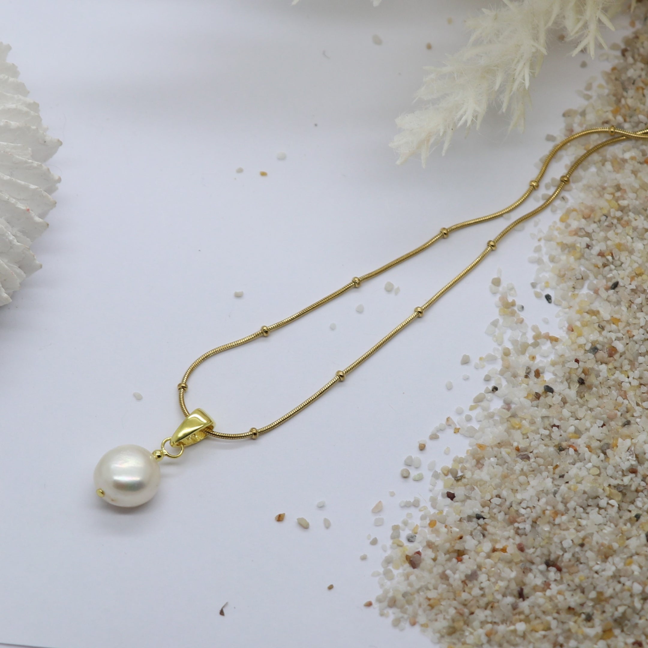 Freshwater Pearl Gold Necklace