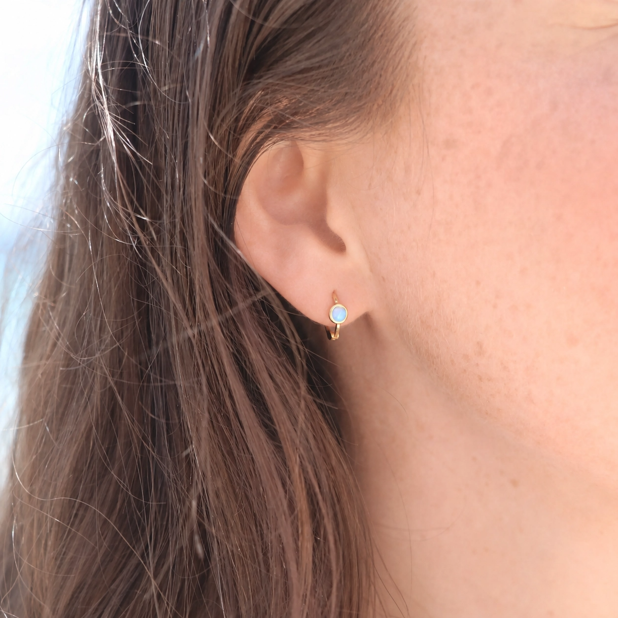 Blue Opal Gold Huggies