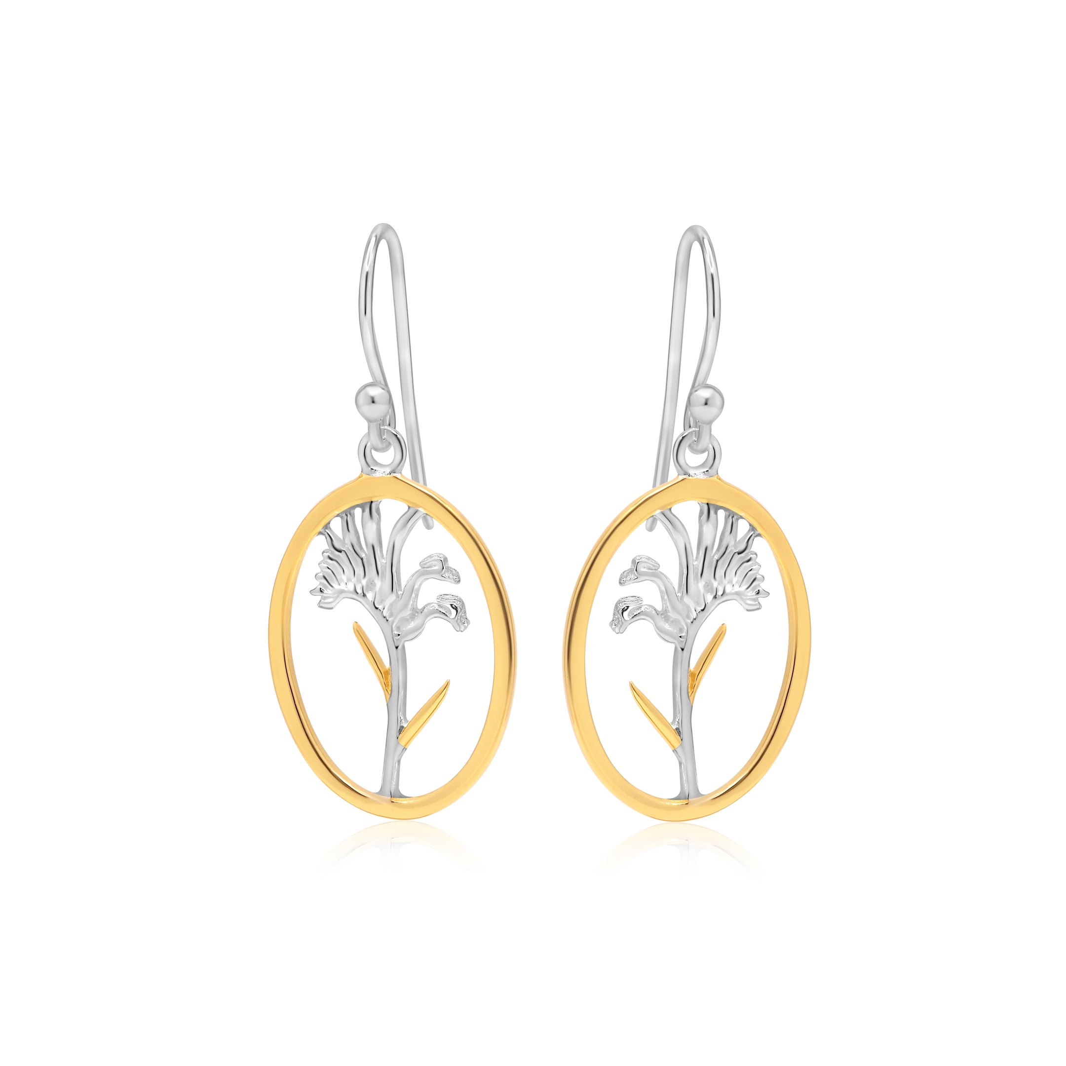 Kangaroo Paw Gold Rim Oval Drop WHOLESALE