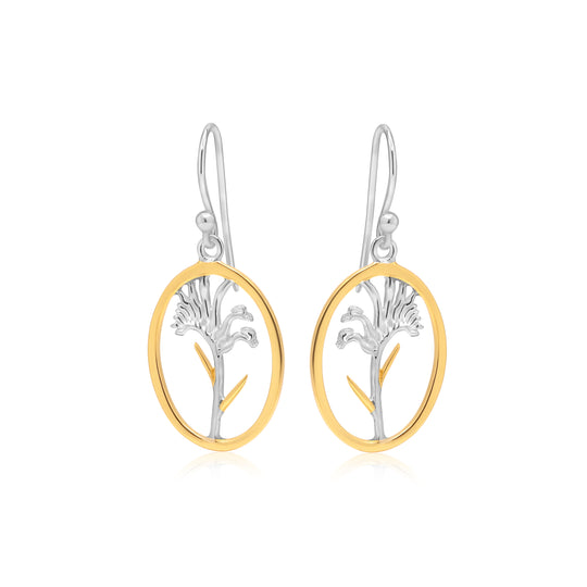 Kangaroo Paw Gold Rim Oval Drop WHOLESALE