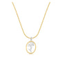 Kangaroo Paw Gold Rim Oval Necklace