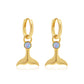 La Sirene Blue Opal Gold Huggie Earrings
