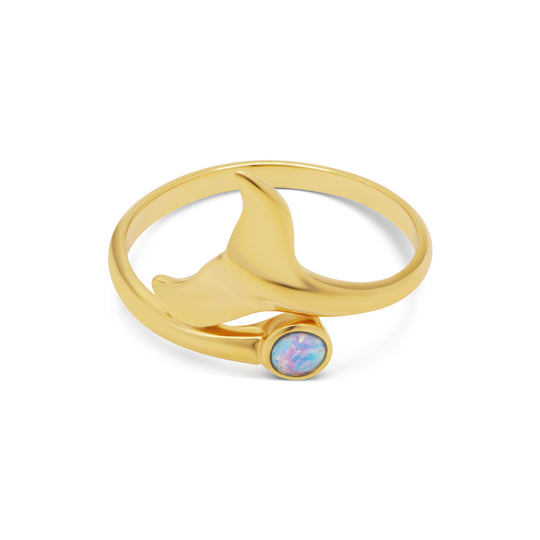 La Sirene Blue Opal Gold Ring