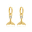 La Sirene White Opal Gold Hoops