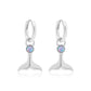 La Sirene Blue Opal Silver Huggie Earrings