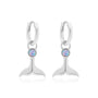 La Sirene Blue Opal Silver Huggies