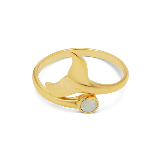 La Sirene White Opal Gold Ring