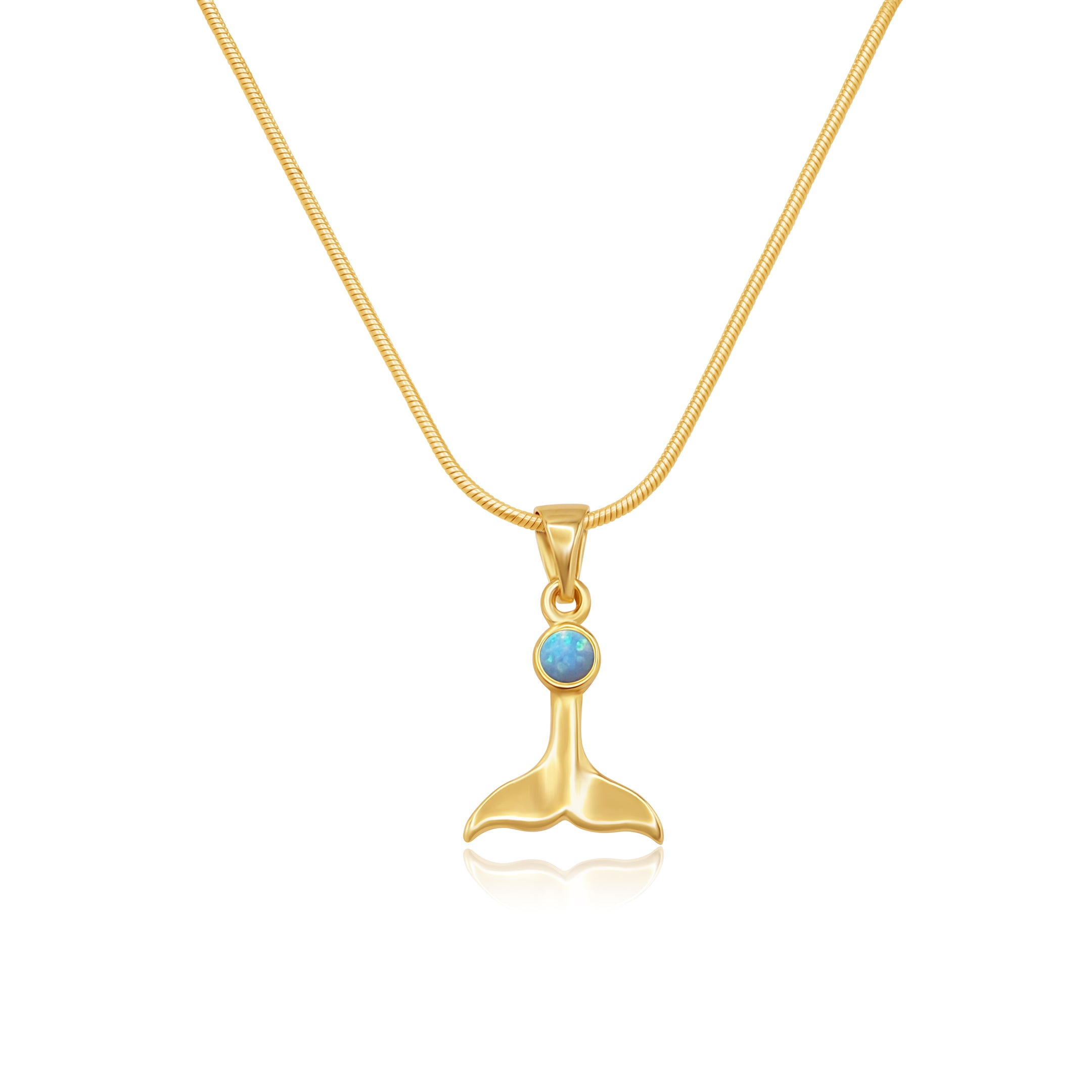 La Sirene Blue Opal Gold Necklace