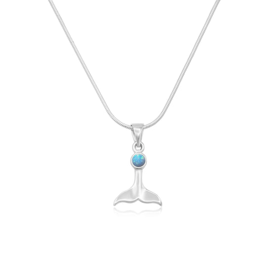 La Sirene Blue Opal Silver Necklace