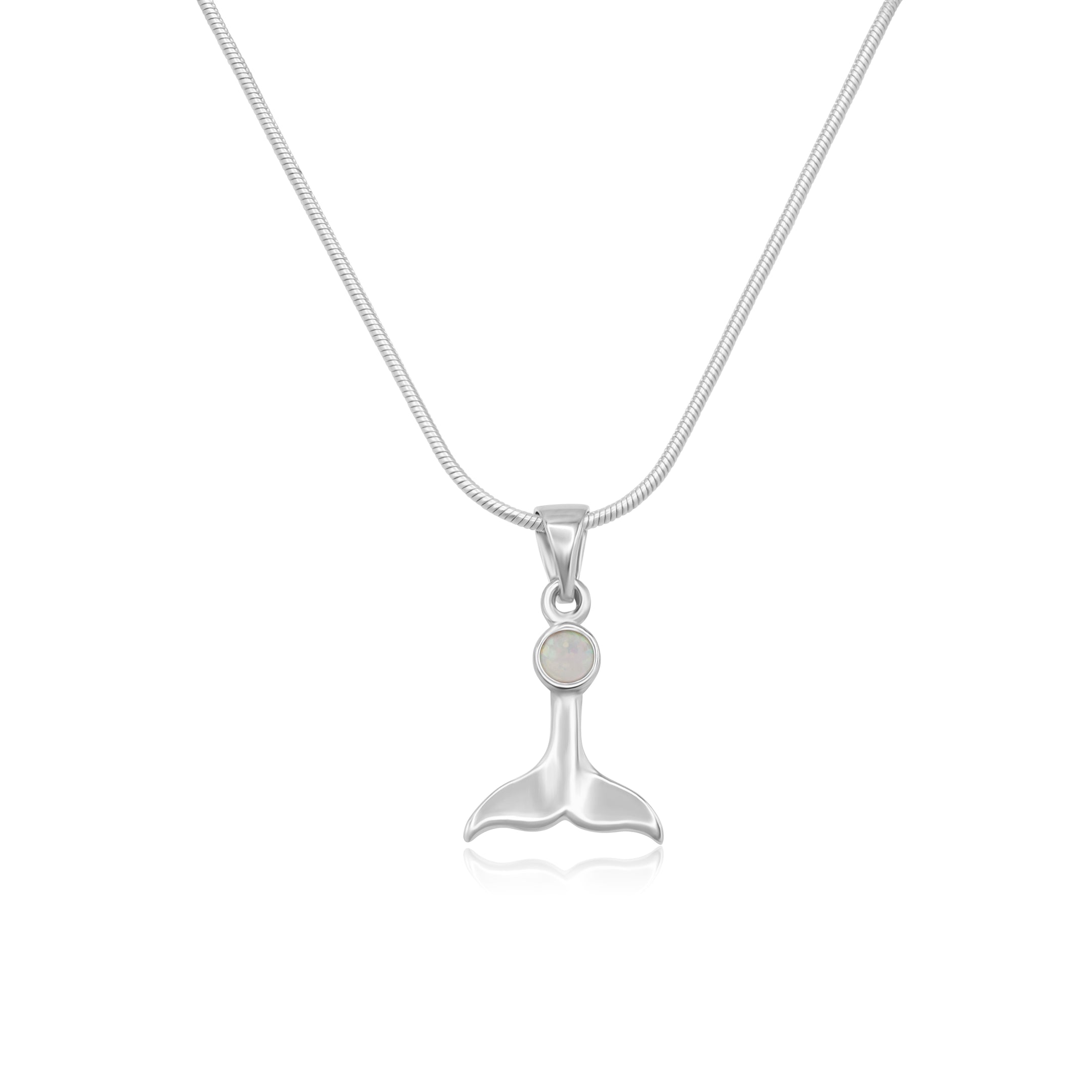 La Sirene White Opal Silver Necklace