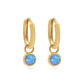 Mazu Blue Opal Gold Huggie Earrings