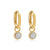 Mazu White Opal Gold Hoops