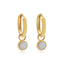 Mazu White Opal Gold Hoop