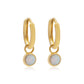 Mazu White Opal Gold Huggie Earrings