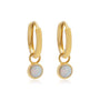 Mazu White Opal Gold Huggie Earrings