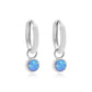 Mazu Blue Opal Silver Huggie Earrings