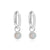 Mazu White Opal Silver Hoops