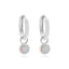 Mazu White Opal Silver Hoop