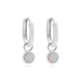 Mazu White Opal Silver Hoops