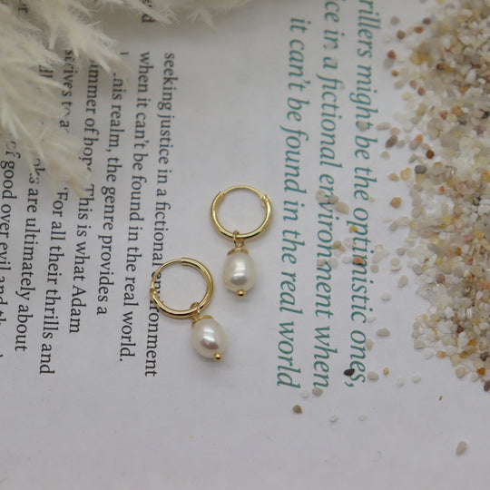 Mini Gold Freshwater Pearl Huggies WHOLESALE