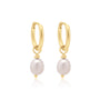 Mini Gold Freshwater Pearl Huggies