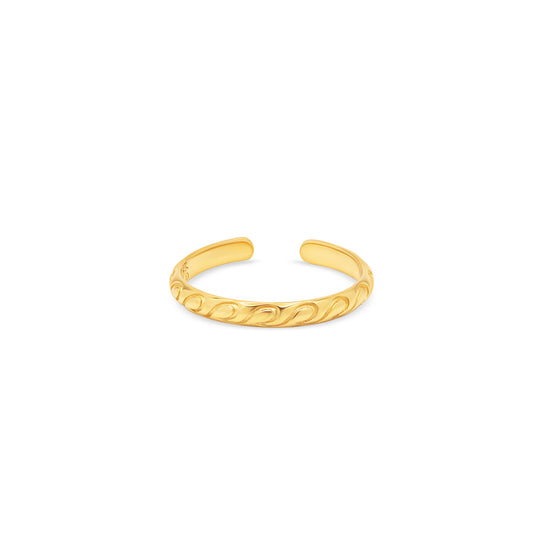 Mini Wave Gold Toe Ring