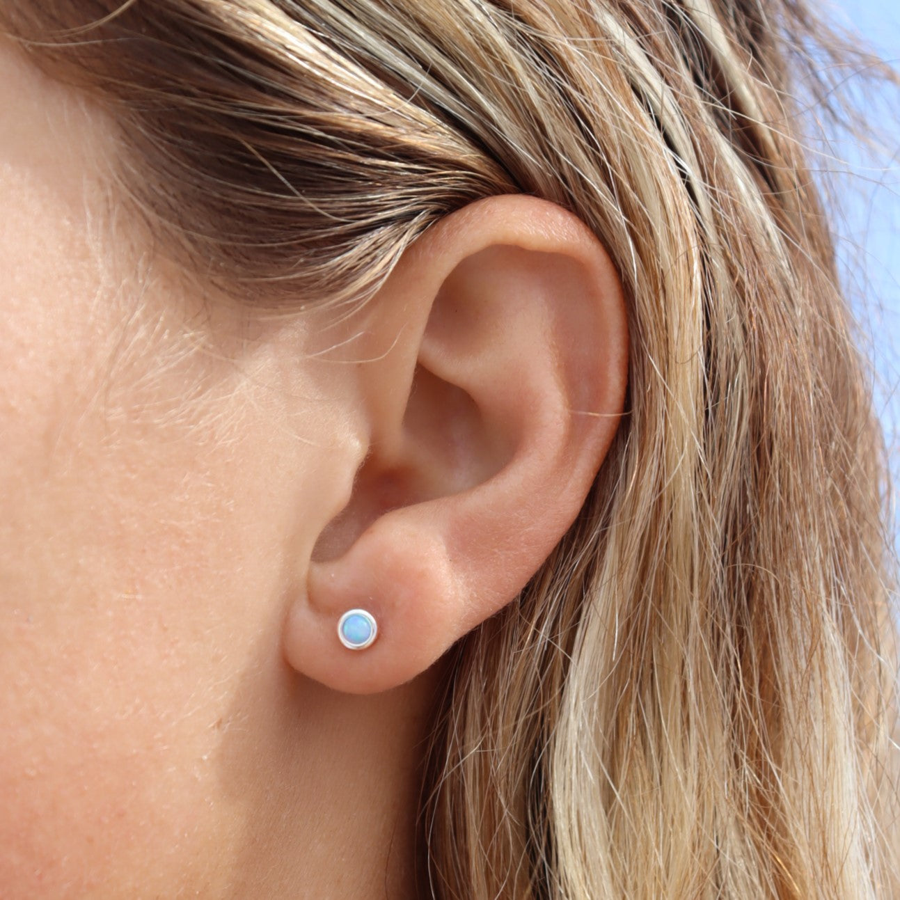 Opal Blue Studs