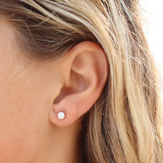 Opal Studs White WHOLESALE