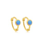 Blue Opal Gold Huggie Earrings