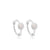 White Opal Silver Huggies