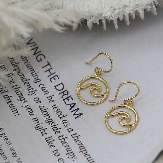 Open Wave Earrings Gold WHOLESALE