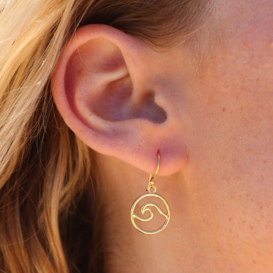 Open Wave Earrings Gold WHOLESALE
