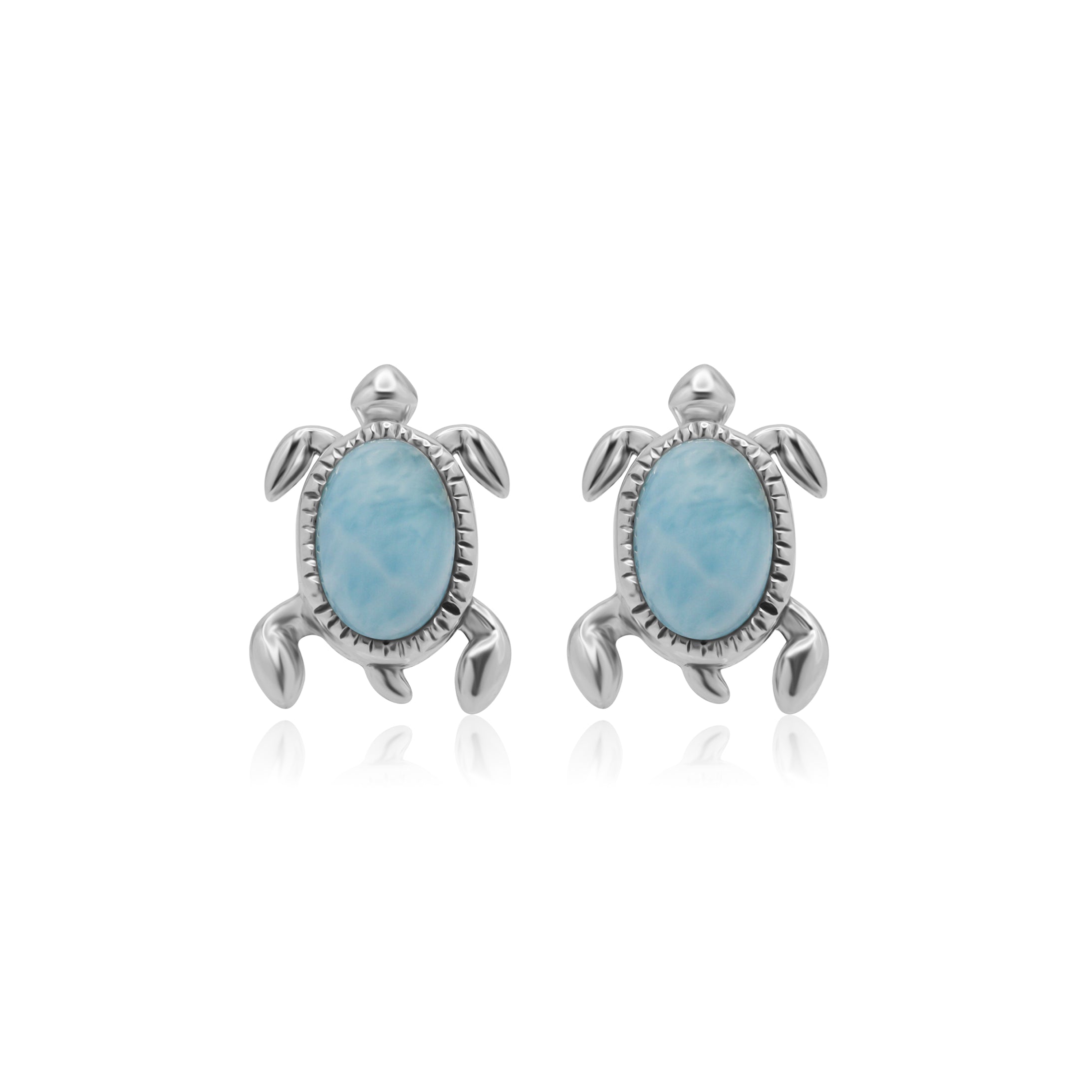 Sea Turtle Larimar Studs