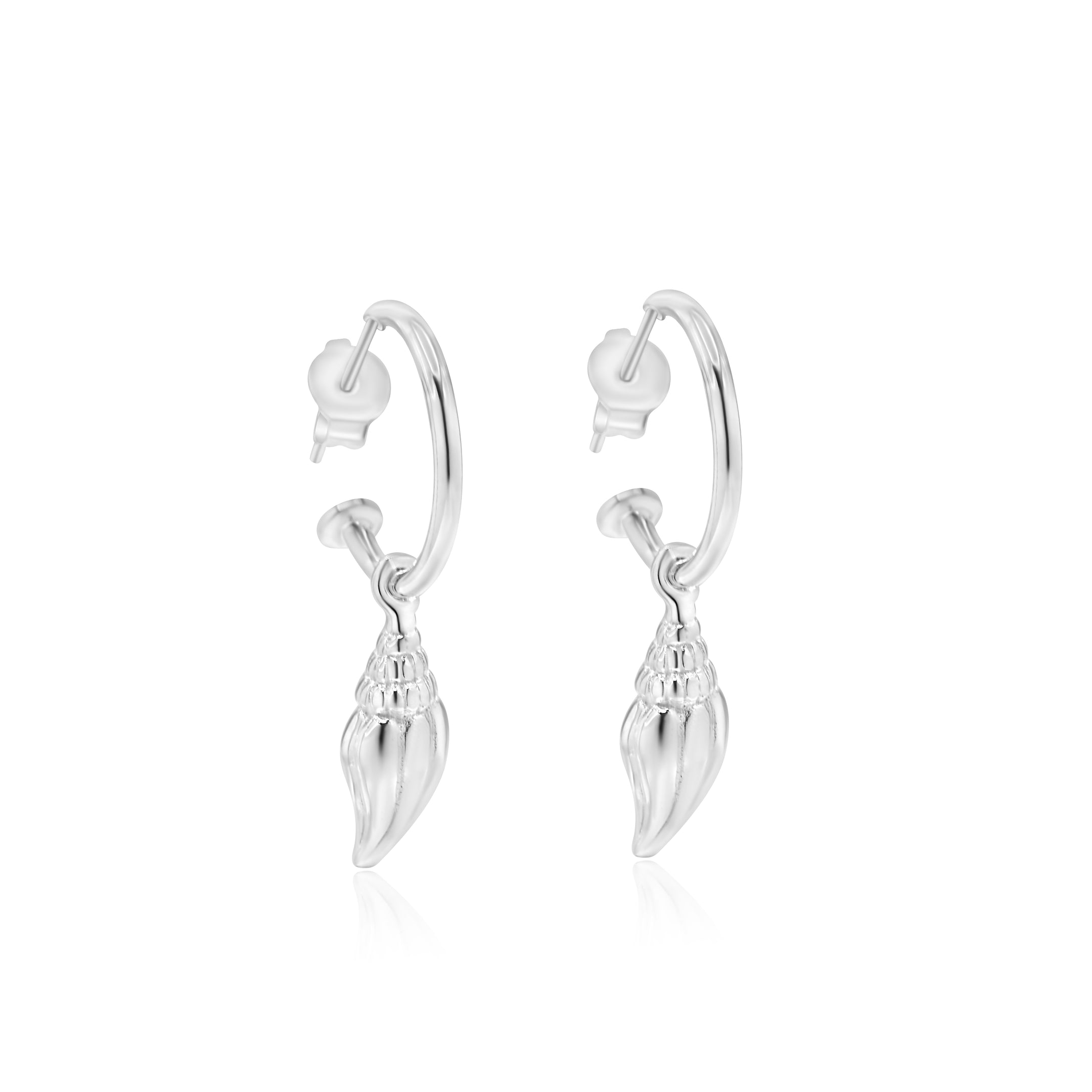 Seashell Hoop Silver