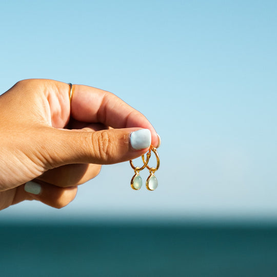 Tallulah Drops Chalcedony Blue Gold WHOLESALE