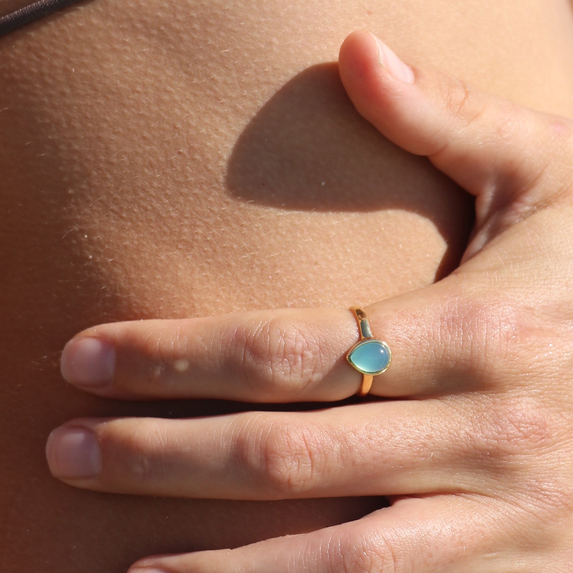 Tallulah Chalcedony Gold Ring