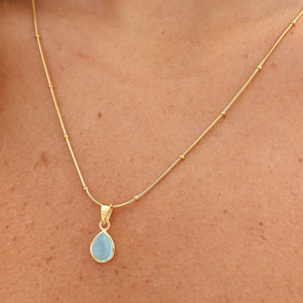 Tallulah Chalcedony Gold Necklace