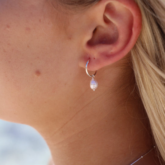 Tessa Freshwater Hoops Silver
