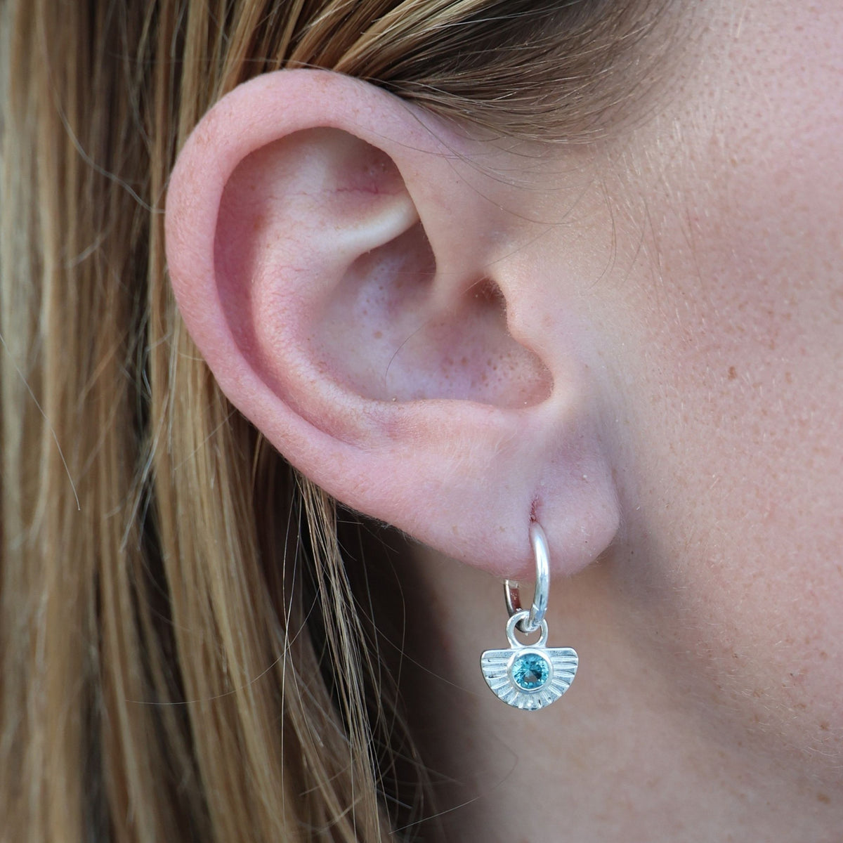 Solstice Silver Huggie Earrings