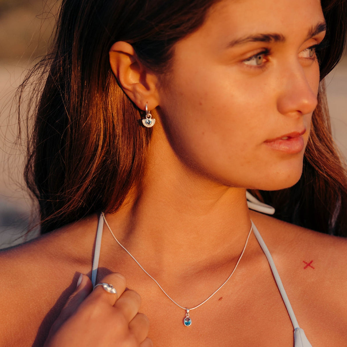 Solstice Silver Huggie Earrings