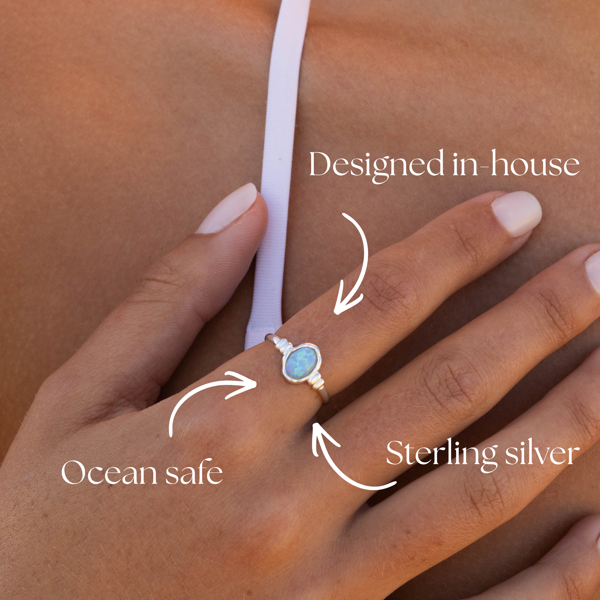 Ariel Blue Opal Silver Ring