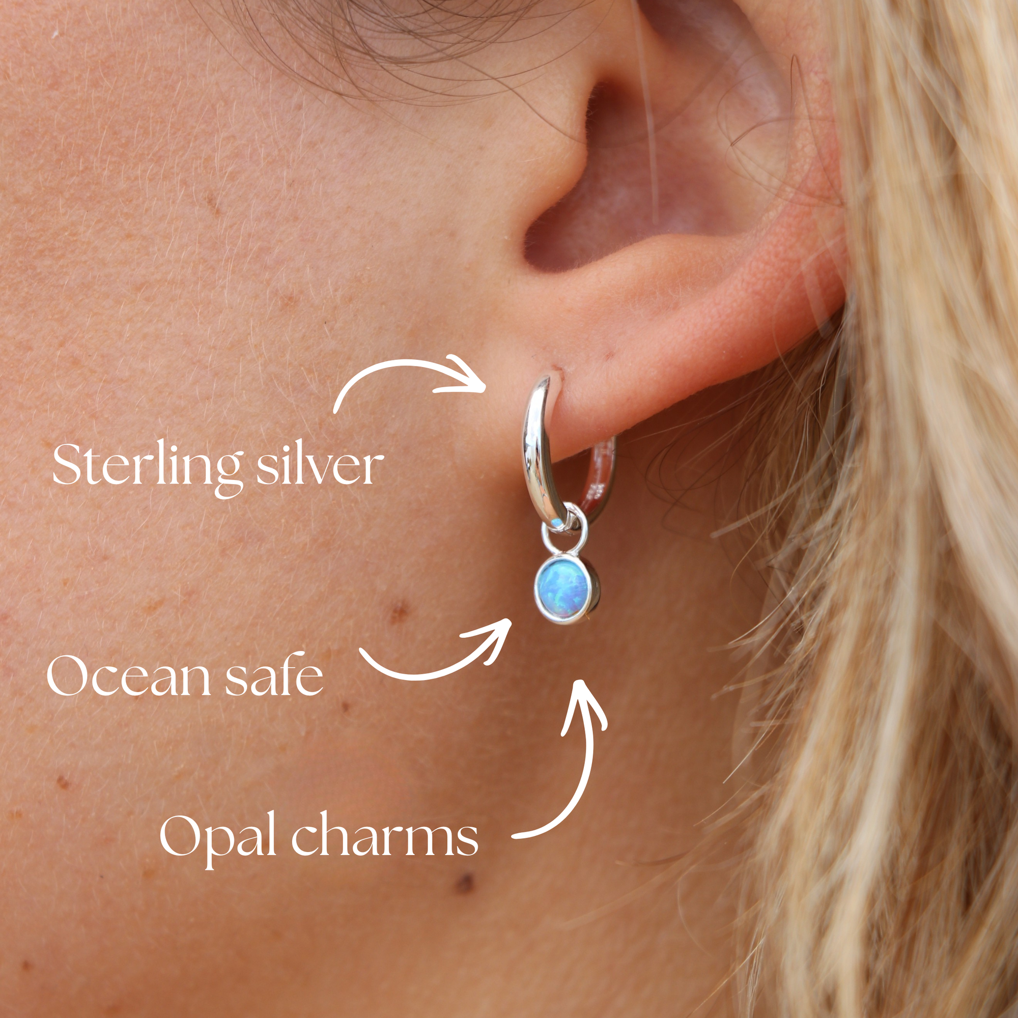 Mazu Blue Opal Silver Hoops (PRE-ORDER)