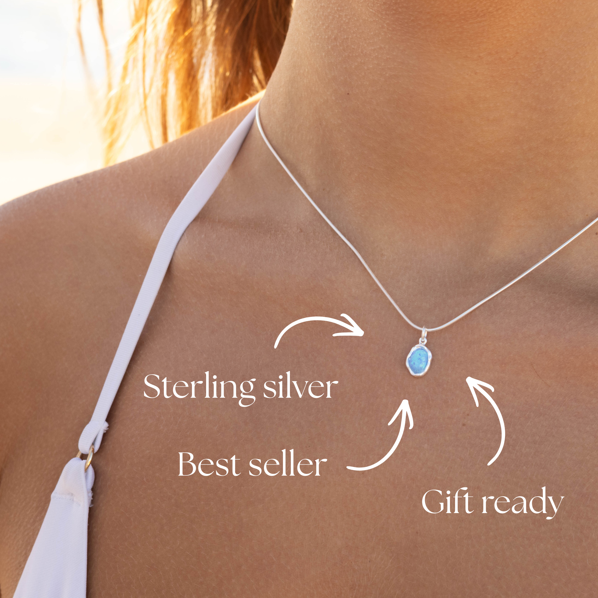 Ariel Blue Opal Silver Necklace