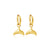 Whale Tail Huggie Gold