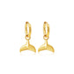 Whale Tail Gold Huggie Earrings