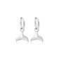Whale Tail Silver Huggie Earrings