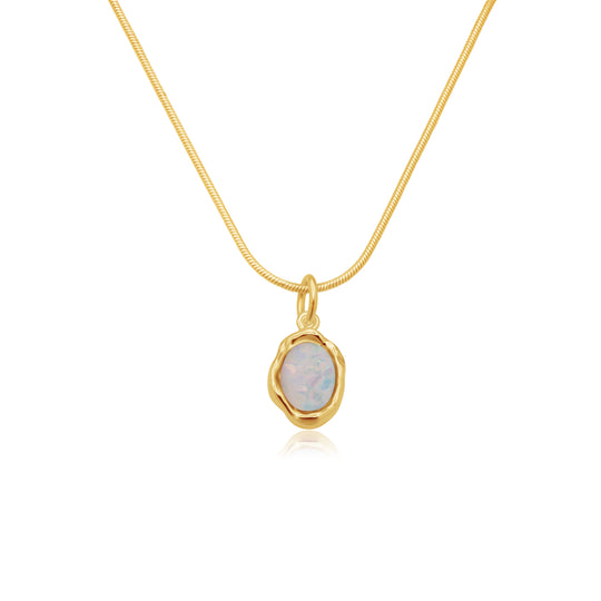 Ariel White Opal Gold Necklace