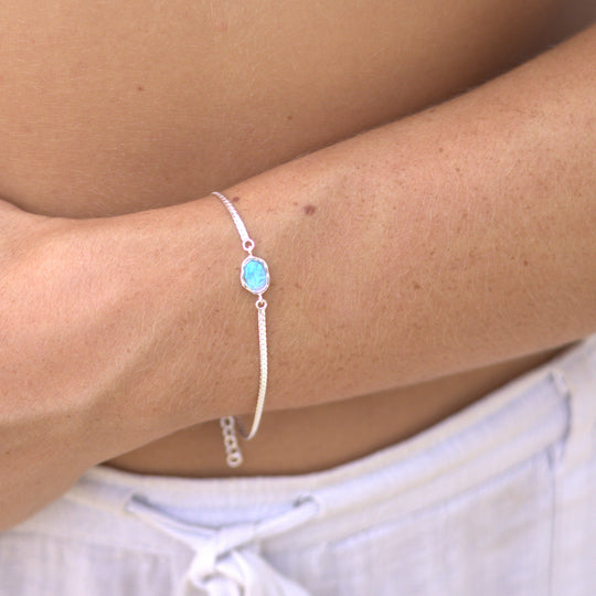 Ariel Blue Opal Silver Bracelet