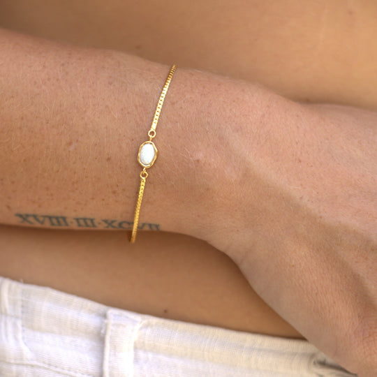 Ariel White Opal Gold Bracelet