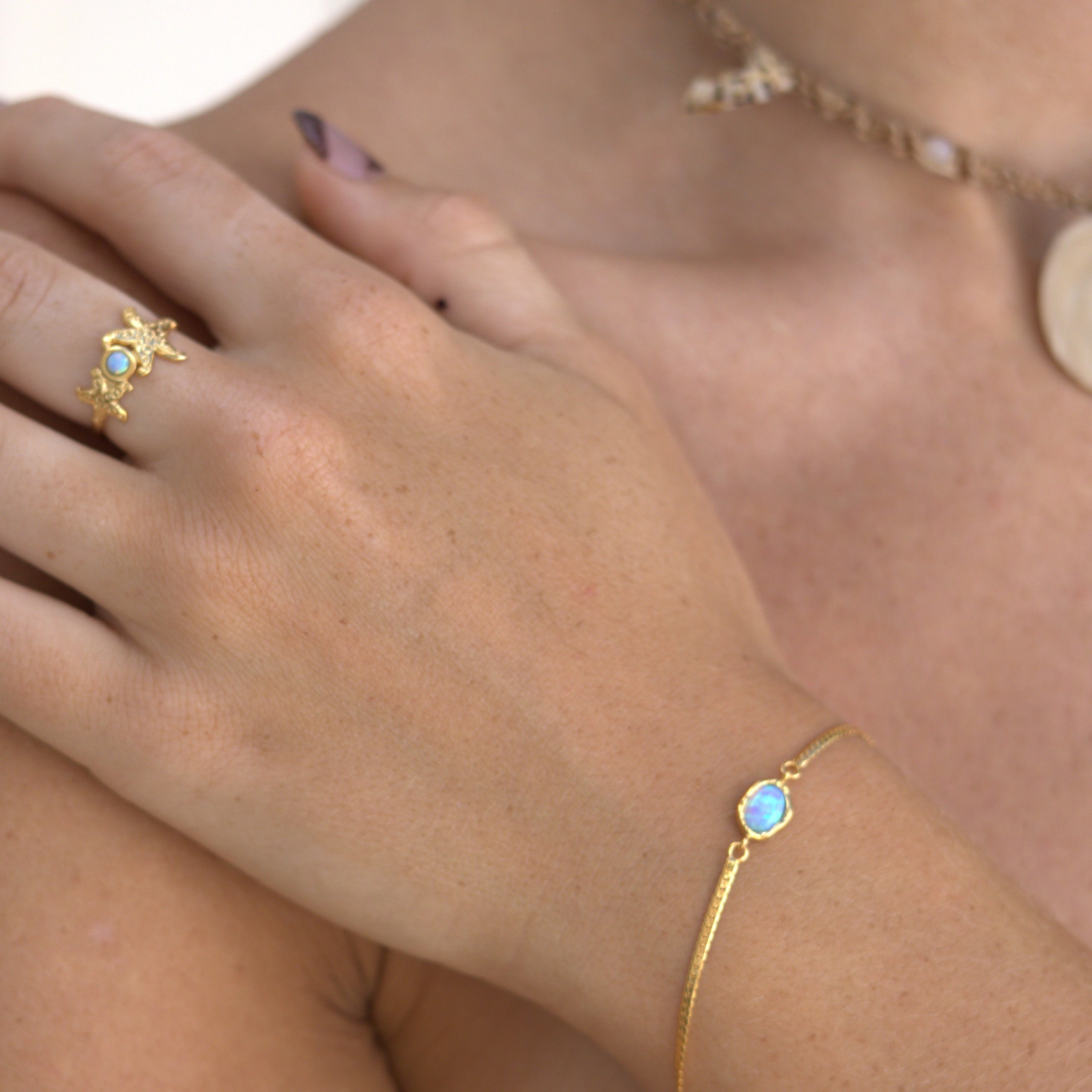 Ariel Blue Opal Gold Bracelet